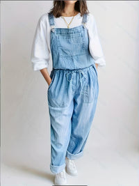 Women's Casual Loose Fit Overalls with Adjustable Shoulder Straps