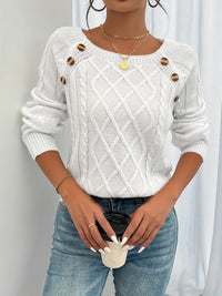 Women's Textured Button-Front Sweater with Chic Everyday Look