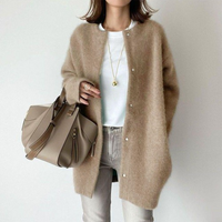 Women's Open-Front Button-Up Cardigan with Classic Layering Style