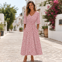 Women's Casual Midi Dress with Minimalist Design and Everyday Wear Style