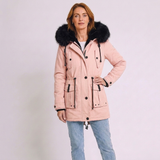 Women's Hooded Parka Coat with Long Sleeve and Casual Style