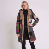 Women's Boho Hooded Coat with Long Sleeves and Warm Winter Design