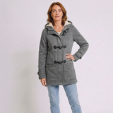 Women's Hooded Toggle Coat with Long Sleeves and Classic Winter Style