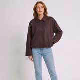 Women's Oversized Bomber Jacket with Collared Neck and Zip Front