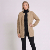 Women's Open-Front Button-Up Cardigan with Classic Layering Style