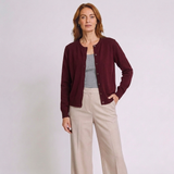 Women's Cropped Button-Front Cardigan with Relaxed Everyday Fit