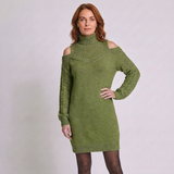 Women's Turtleneck Dress with Long Sleeves and Elegant Winter Style