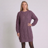 Women's Cable Dress with Long Sleeves and Elegant Winter Style