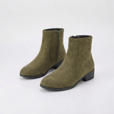 Women's Side-Zip Ankle Boots with Block Heel and Chic Everyday Appeal