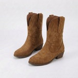 Women's Stylish Cowboy Ankle Boots with Western-Inspired Design