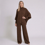 Women's Two-Piece Co-Ord Set with Classic Jumper and Wide-Leg Trousers