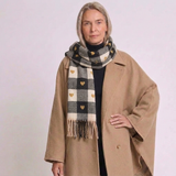 Women's Winter Scarf with Heart Plaid Pattern and Thick Warm Design