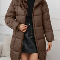 Women's Long Hooded Puffer Coat with Lightweight Warm Winter Design