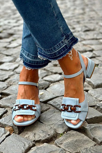 Women's Chain Detail Sandals with Chic Open-Toe Design