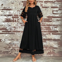 Women's Elegant Midi Dress with Waist-Enhancing Design and Short Sleeves