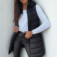 Women's Hooded Sleeveless Puffer Vest with Lightweight Winter Design