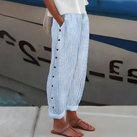 Women's Comfortable Straight-Leg Pants with Side Pockets