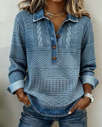 Women's Button-Up Cable Knit Sweater with Classic Long Sleeves