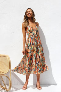 Women's Casual Abstract Print Summer Dress with Relaxed Silhouette