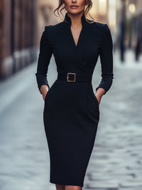 Elegant Midi Dress | Women's Formal Dresses for Business and Evening