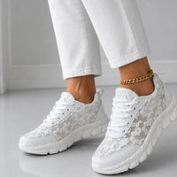 Women's Platform Sneakers with Star Detail and Lace-Up Design