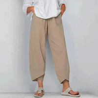 Women's Chic Summer Pants with Relaxed Fit and Side Pockets