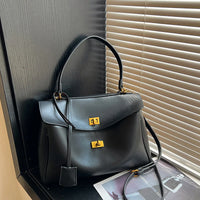 Women's Luxury Shopper Tote with Large Capacity and Solid Color Design