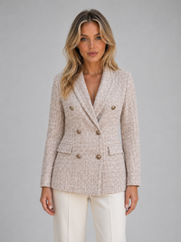 Women's Double-Breasted Blazer with Tailored Smart Design