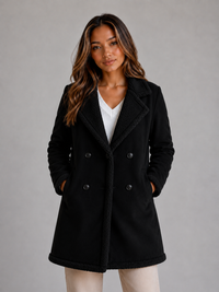Women's Sienna Long Coat with Button Front and Classic Tailored Design