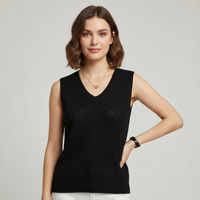 Women's White Sleeveless Knitted Tank Top | Casual Summer Top