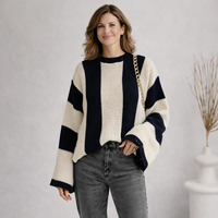 Women's Sweater with Classic Crew Neck and Casual Style
