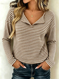 Women's Striped Long Sleeve T-Shirt with Casual Everyday Style