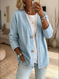 Women's Button-Front Cardigan with Classic Casual Design