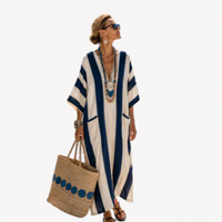 Women's Casual Long Kaftan Dress with Relaxed Flowing Fit