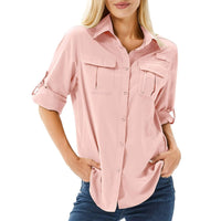 Women's Long Sleeve Outdoor Hiking Shirt with Sun Protection
