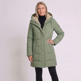 Women's Hooded Long Puffer Coat with Warm Winter Design