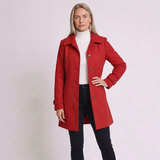 Women's Timeless Long Coat with Chic Structured and Refined Style