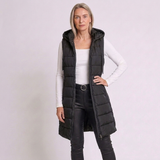 Women's Hooded Sleeveless Puffer Vest with Lightweight Winter Design