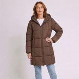 Women's Long Hooded Puffer Coat with Lightweight Warm Winter Design