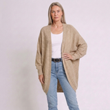 Women's Batwing Sleeve Open-Front Cardigan with Casual Layering Style