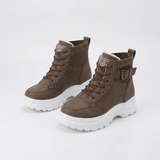Women's Lace-Up Sneaker Boots with Mid-Calf Design and Everyday Versatility