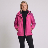 Women's Hooded Waterproof Hiking Jacket with Adjustable Fit and Outdoor Style