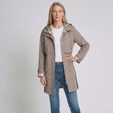 Women's Hooded Longline Parka Coat with Zip-Up Front