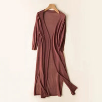 Women's Open Front Long Sleeve Cardigan with Elegant Draped Design