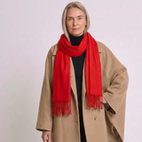 Women's Elegant Solid Winter Scarf with Tassel Details