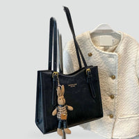 Women's Handbag with Detachable Keychain and Spacious Interior
